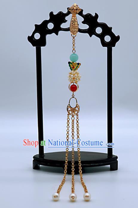 China Cheongsam Waist Tassel Pendant Handmade Brooch National Women Pearls Accessories