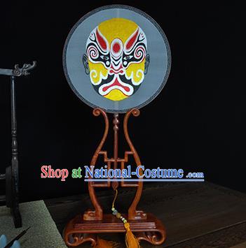 China Handmade Silk Fan Suzhou Embroidery Facial Makeup Fans Beijing Opera Round Fan