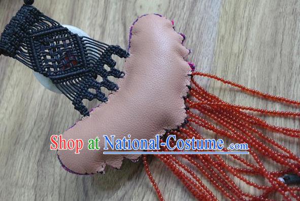 China Traditional National Bells Tassel Necklet Handmade Accessories Ethnic Women Embroidered Necklace Jewelry