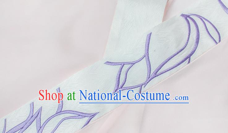 Traditional China Han Dynasty Princess Lilac Cape Blouse and Skirt Ancient Beauty Diao Chan Embroidered Hanfu Dresses