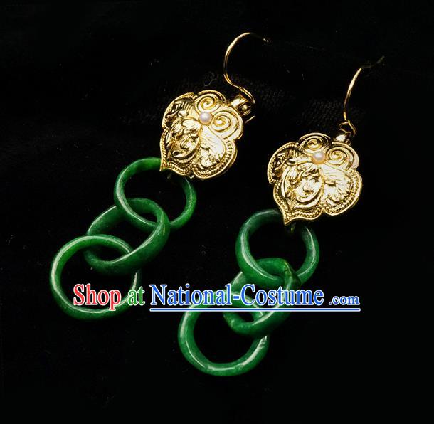 Top Grade Chinese Classical Pearl Earrings Traditional Cheongsam Accessories Handmade Jade Ear Jewelry