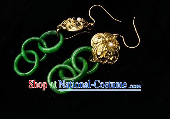 Top Grade Chinese Classical Pearl Earrings Traditional Cheongsam Accessories Handmade Jade Ear Jewelry