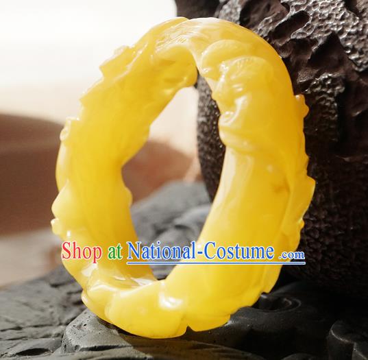 Chinese Traditional Carving Beeswax Bangle Accessories Ancient Princess Bracelet Jewelry