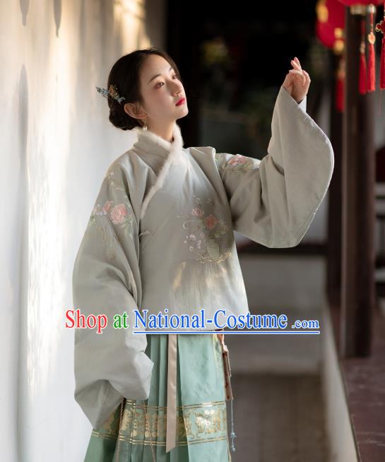 China Tang Suit Cotton Padded Jacket Traditional Upper Outer Garment Ming Dynasty Clothing for Women