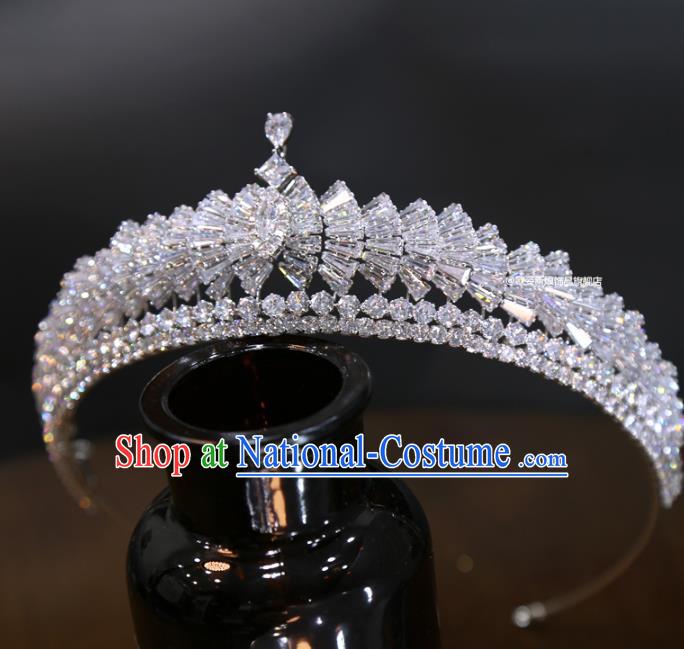 Top Grade Handmade Wedding Zircon Royal Crown Europe Princess Hair Jewelry Accessories