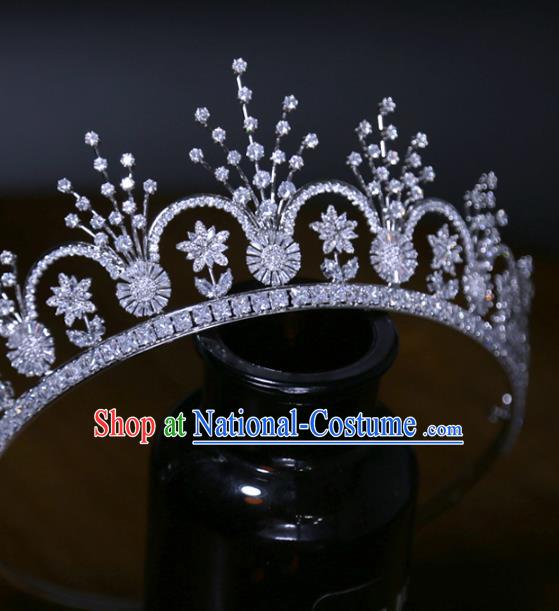 Top Grade Zircon Accessories Europe Princess Wedding Hair Jewelry Handmade Royal Crown