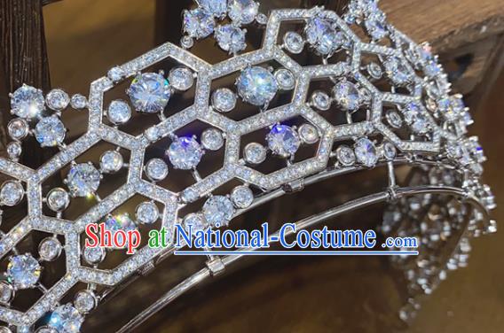 Top Handmade Wedding Zircon Royal Crown Bride Accessories Europe Princess Hair Jewelry