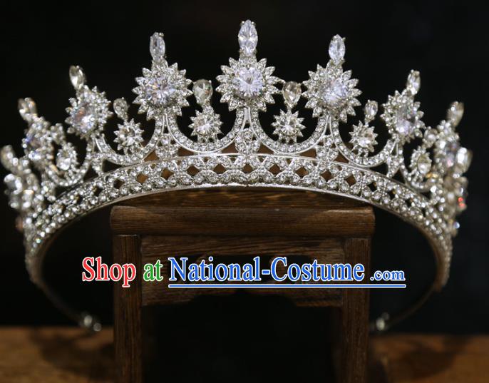 Top Europe Princess Hair Jewelry Handmade Bride Accessories Wedding Zircon Royal Crown