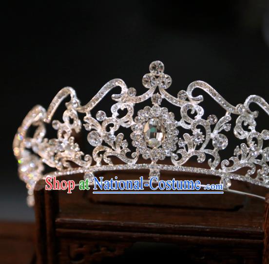 Europe Wedding Zircon Royal Crown Princess Hair Jewelry Handmade Bride Hair Accessories