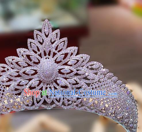 Top Europe Princess Zircon Royal Crown Wedding Bride Hair Accessories Baroque Hair Jewelry