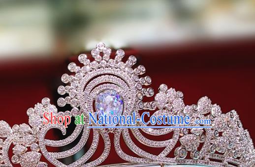 Top Europe Wedding Bride Hair Accessories Baroque Hair Jewelry Princess Zircon Royal Crown