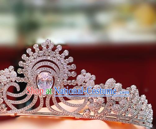 Top Europe Wedding Bride Hair Accessories Baroque Hair Jewelry Princess Zircon Royal Crown