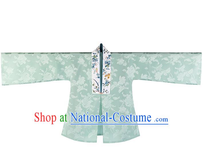 Chinese Traditional Clothing Classical Light Green Shirt Tang Suit Upper Outer Garment National Jacket for Women