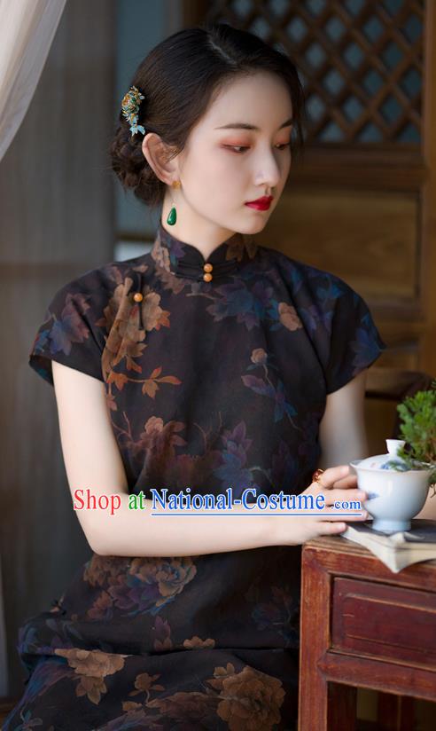 Chinese National Women Dress Classical Silk Cheongsam Traditional Qipao Costume