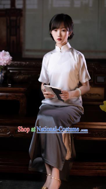 Chinese Traditional Qipao National Women Dress Classical Gradient Silk Cheongsam Costume