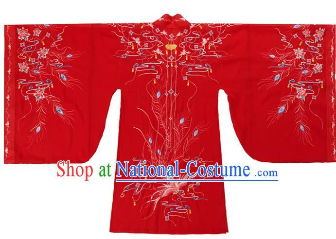 Traditional China Song Dynasty Wedding Clothing Ancient Royal Princess Embroidered Red Hanfu Dress