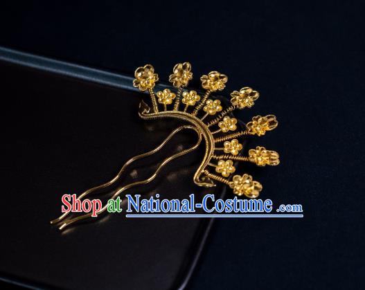 China Ancient Empress Orchids Hair Stick Ming Dynasty Hair Accessories Palace Queen Gilding Hairpin