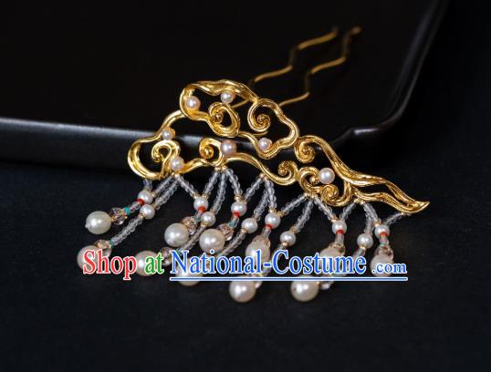 China Ancient Song Dynasty Empress Tassel Hair Sticks Hair Accessories Palace Lady Gilding Hairpins