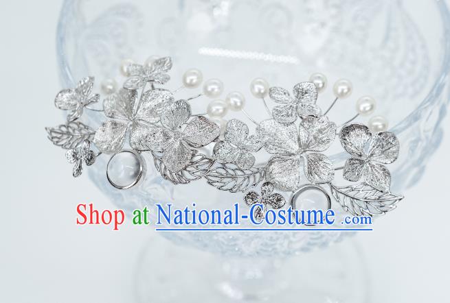 China Song Dynasty Empress Hair Sticks Ancient Palace Lady Silver Hydrangea Hairpins Hair Accessories