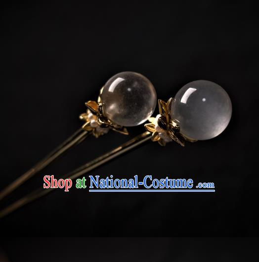 China Ming Dynasty Princess Albite Hair Sticks Ancient Palace Lady Hair Accessories Golden Hairpins