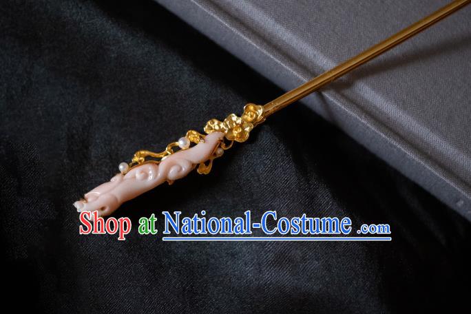 China Ming Dynasty Dragon Pattern Hair Stick Ancient Gilding Hairpins Empress Hair Accessories