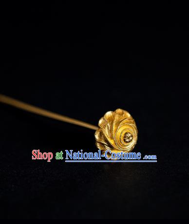 China Court Empress Hair Accessories Ming Dynasty Hair Stick Ancient Gilding Hairpins