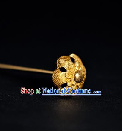 China Traditional Ming Dynasty Palace Hair Stick Ancient Court Empress Hair Accessories Gilding Hairpins