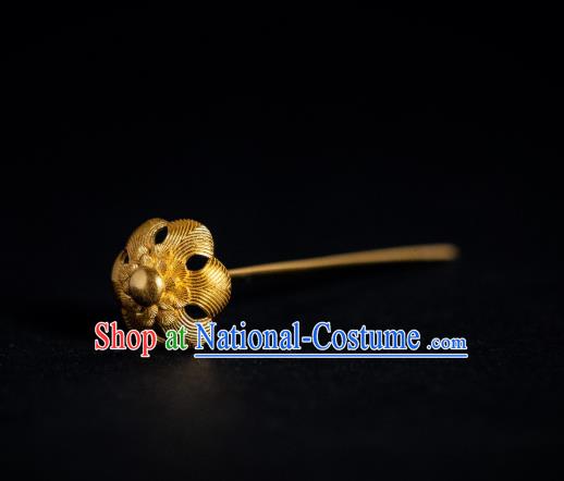 China Traditional Ming Dynasty Palace Hair Stick Ancient Court Empress Hair Accessories Gilding Hairpins