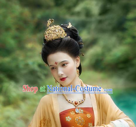 Chinese Traditional Sui Dynasty Princess Li Jingxun Gems Necklace Ancient Palace Lady Jewelry Accessories