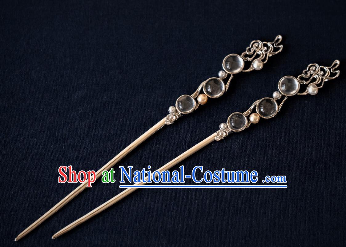 China Ancient Crystal Hair Stick Cloud Hair Accessories Traditional Tang Dynasty Hairpin