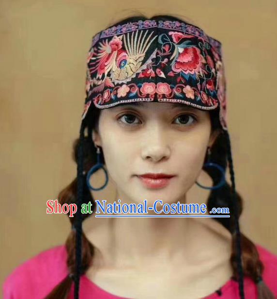 China National Individuality Hair Accessories Handmade Ethnic Embroidered Cap Flax Headband