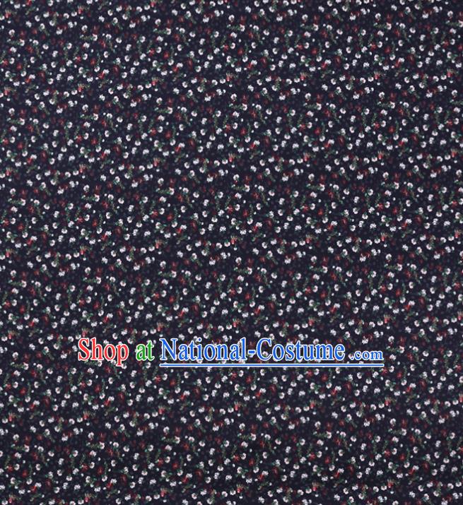 Asian Cheongsam Cloth Satin Drapery Chinese Classical Floral Pattern Black Watered Gauze Fabric Traditional Gambiered Guangdong Silk