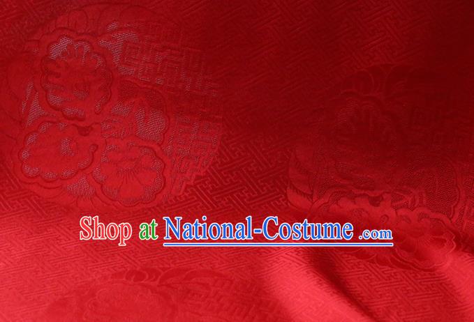 Chinese Classical Royal Pattern Red Silk Drapery Traditional Cheongsam Cloth Fabric