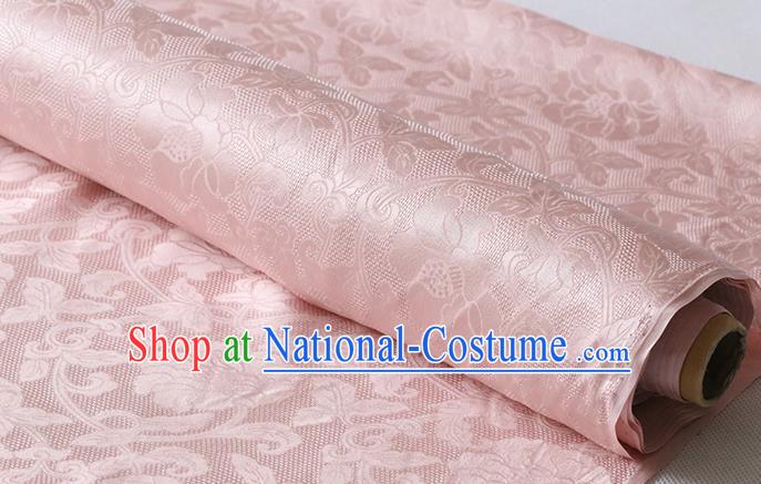 Chinese Pink Damask Classical Twine Rose Pattern Silk Drapery Cheongsam Traditional Jacquard Cloth Fabric