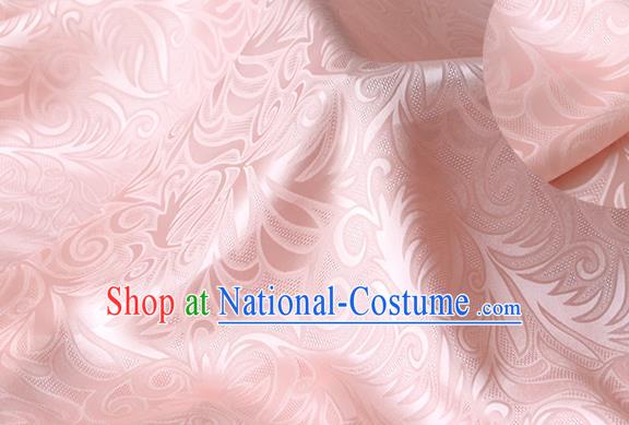 Chinese Cheongsam Silk Drapery Classical Sago Flowers Pattern Damask Fabric Traditional Pink Jacquard Cloth