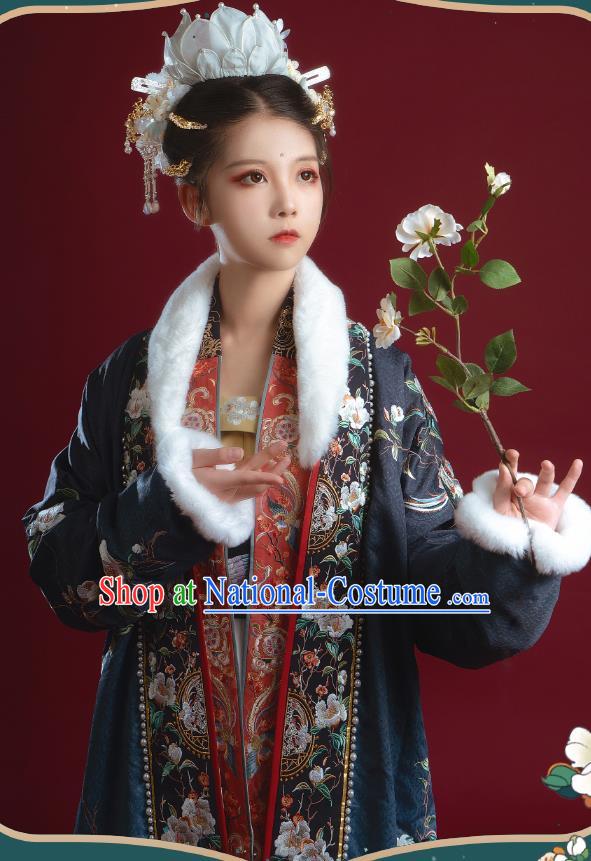 China Ancient Imperial Consort Embroidered Hanfu Clothing Traditional Song Dynasty Court Empress Historical Costumes