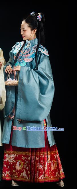 China Ancient Palace Lady Hanfu Dress Traditional Ming Dynasty Noble Female Brocade Clothing Full Set