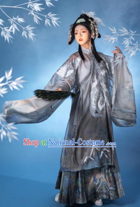 China Traditional Hanfu Clothing Ancient Ming Dynasty Imperial Consort  Embroidered Costumes Complete Set