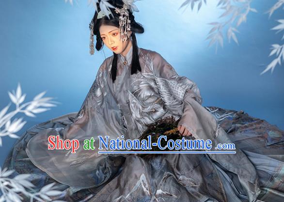 China Traditional Hanfu Clothing Ancient Ming Dynasty Imperial Consort  Embroidered Costumes Complete Set