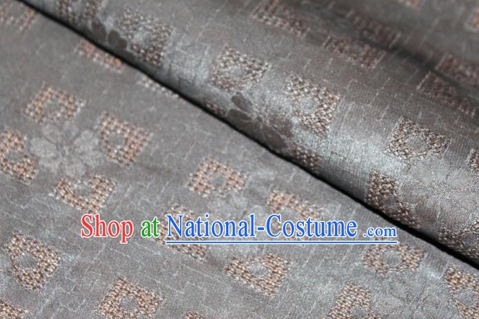 Chinese Classical Hollowed Pattern Silk Drapery Traditional Cheongsam Fabric Grey Gambiered Guangdong Gauze