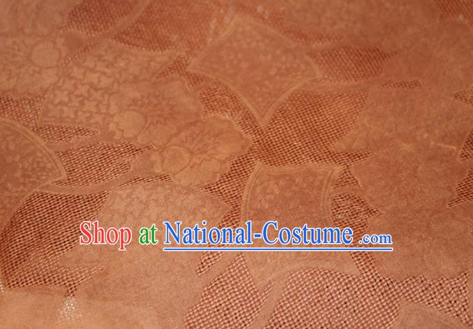 Chinese Classical Pattern Silk Drapery Traditional Gambiered Guangdong Gauze Cheongsam Rust Red Fabric