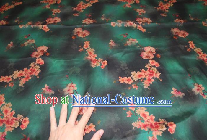 Chinese Traditional Cheongsam Gambiered Guangdong Gauze Classical Plum Blossom Pattern Silk Drapery Silk Fabric