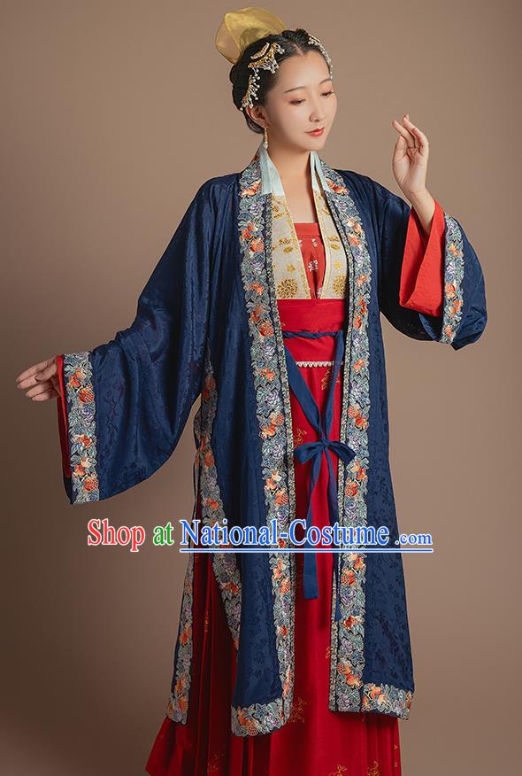 Ancient China Traditional Wedding Hanfu Clothing Song Dynasty Court Empress Red Historical Costumes Complete Set