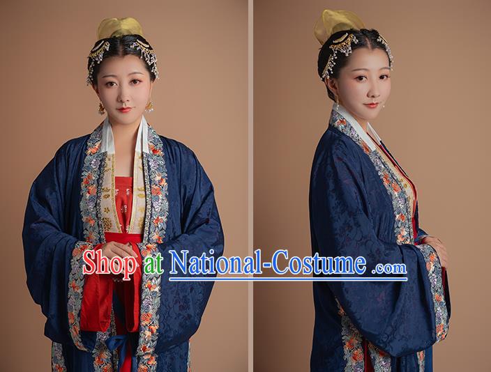 Ancient China Traditional Wedding Hanfu Clothing Song Dynasty Court Empress Red Historical Costumes Complete Set