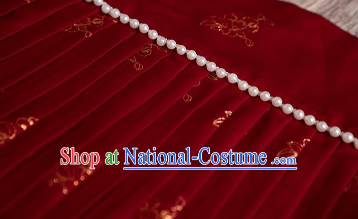 Ancient China Traditional Wedding Hanfu Clothing Song Dynasty Court Empress Red Historical Costumes Complete Set