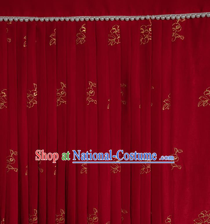 Ancient China Traditional Wedding Hanfu Clothing Song Dynasty Court Empress Red Historical Costumes Complete Set