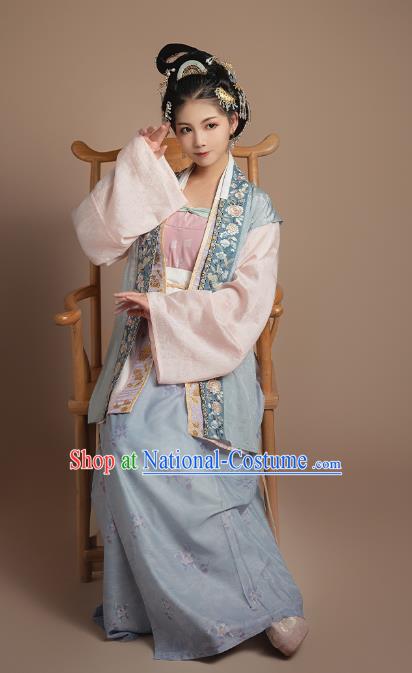 Ancient China Imperial Consort Clothing Court Hanfu Apparels Traditional Song Dynasty Historical Costumes