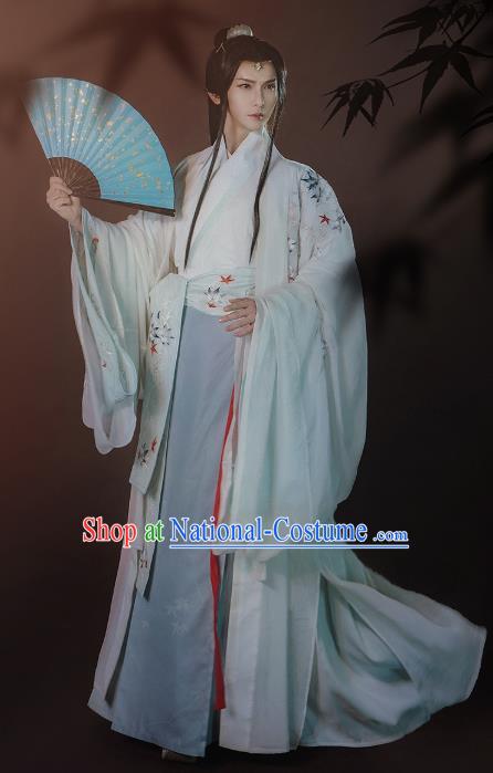 Ancient China Swordsman Clothing Traditional Hanfu Apparels Jin Dynasty Nobility Childe Historical Costumes for Men