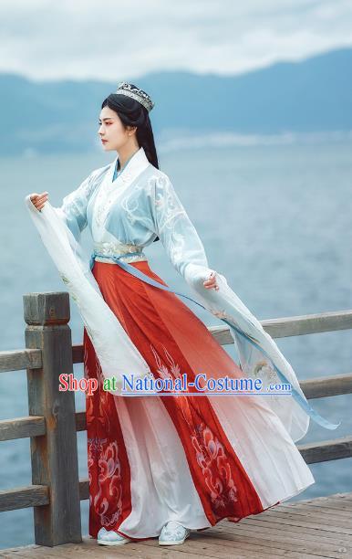 Ancient China Royal Princess Clothing Traditional Hanfu Dress Northern and Southern Dynasties Court Infanta Historical Costumes for Women