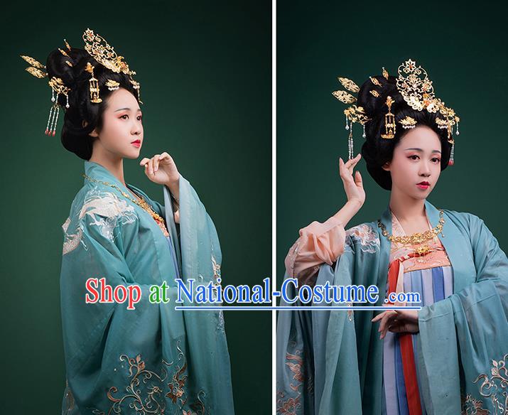 China Ancient Imperial Empress Historical Clothing Traditional Tang Dynasty Court Woman Hanfu Dress